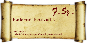 Fuderer Szulamit névjegykártya